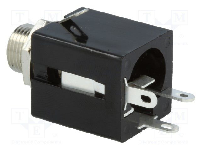 6.35mm ligzda, stereo, plastmasas, vadam, skrūvejamas šasijai M9, LUMBERG