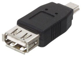 USB-A ligzda uz MinUSB-B 5P štekers savienotājs