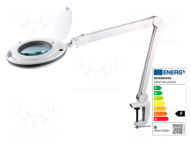 Lampa ar apgaismošanu ar lupu 5dpt(x2.25), 127mm(5''), 6500K, 560lm, 230VAC/9W