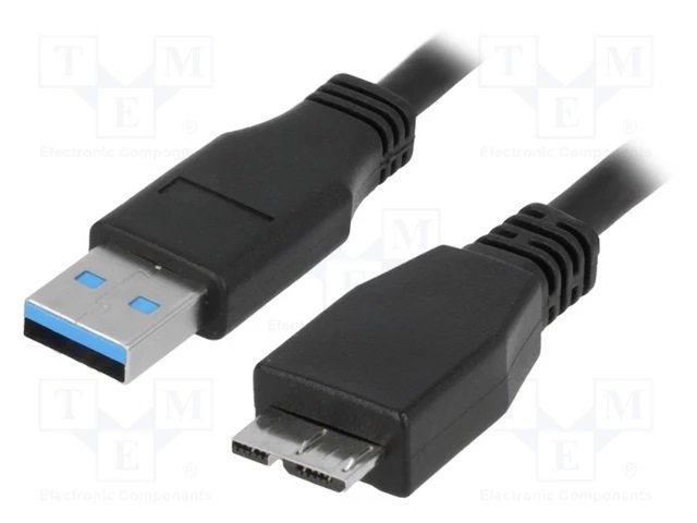 MicroUSB-B(3.0) štekers/USB A(3.0) štekers, vads, 2m