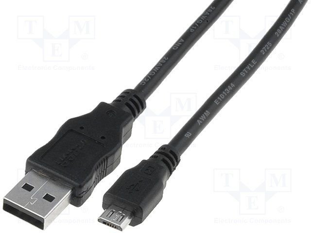 MicroUSB-B štekers/USB A štekers, vads, 1m