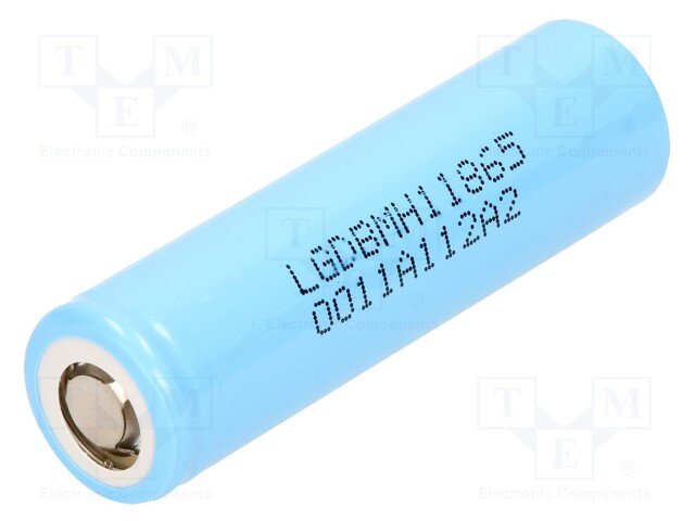 Akumulatori Li-Ion, 3200mAh, 3.6V, MR18650, 18.4x65.1mm, 10A, LG CHEM, 60.583 g