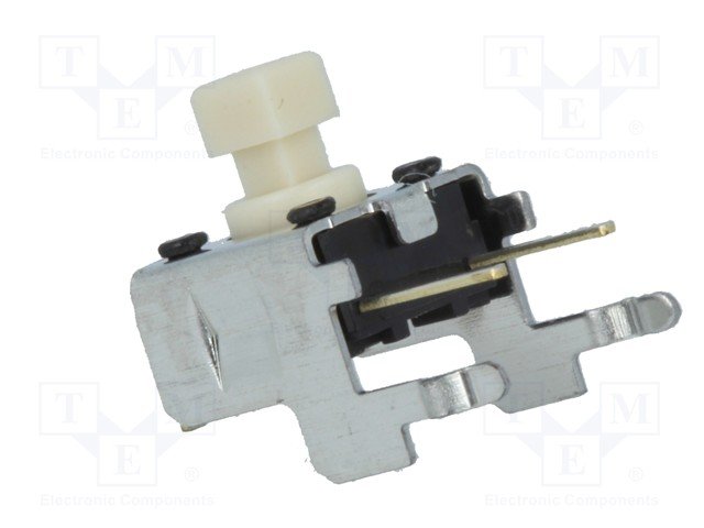 Mikroslēdzejs leņķisks, SPST-NO, OFF-(ON), 0.05A/24VDC, THT, 6x6x4mm, 0.98N, L=3.5mm, ar zeme, kvadrātveida stienis, OMRON