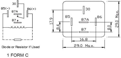 Relejs DC24V, SPDT, 40A/14VDC, 320R(75mA), viens kontakts uz pārslēgšanu, 26.5x29x29mm, FORWARD INDUSTRIAL CO.