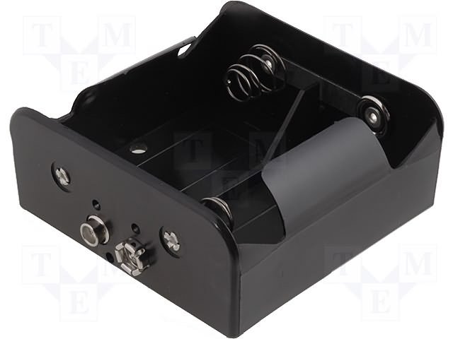 Bateriju turētājs 2xR20 ||, izeja 6F22