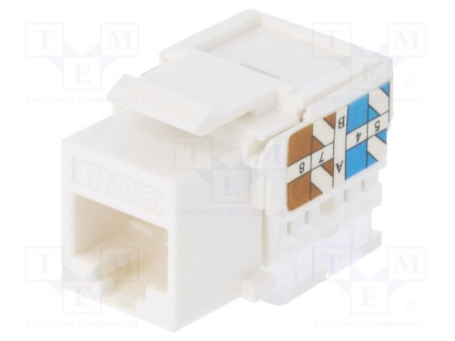RJ45(8/8) ligzda, Cat 6, panelim, IDC, 24AWG...26AWG