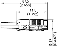4Pin rūpņiecības savienotājs uz vadu "papa" dakša, 5A/300V, IP40, Ag, apaļš, serija C091A