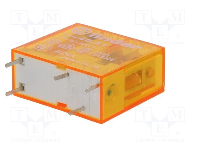 Relejs 110VAC, SPDT, 10A/250VAC, 10A/30VDC, 6.9kΩ(9.4mA), viens kontakts, 29x12.4x25mm, FINDER