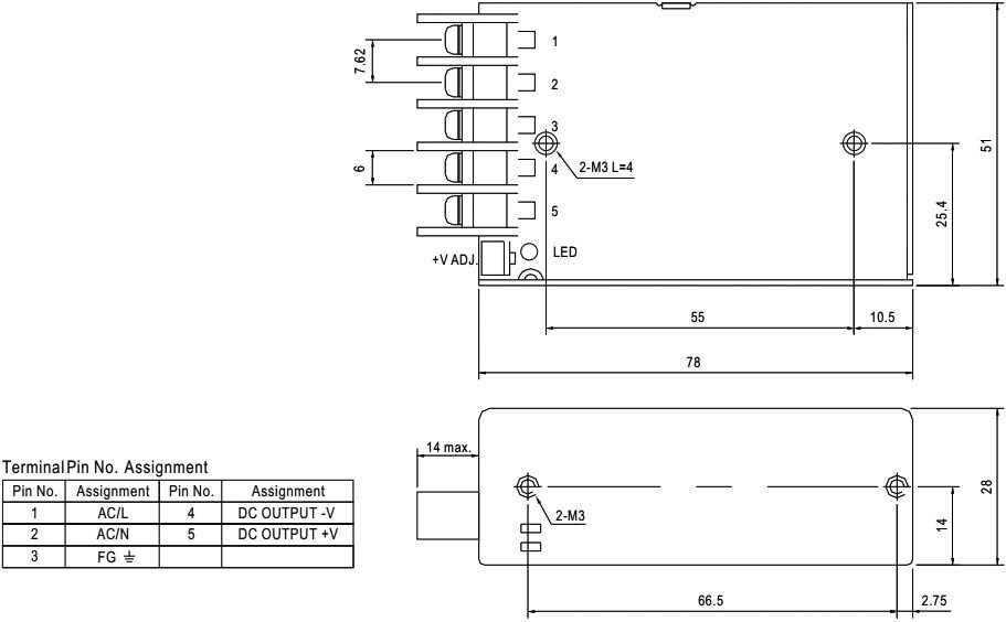 Barošanas bloks 220V=>12V(10.8...13.2VDC), 2.1A, 25.2W, 78x51x28mm, 0.13Kg, modulis