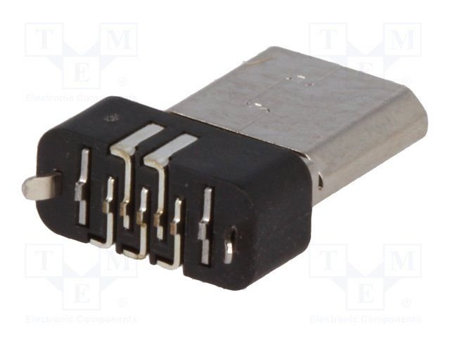 MicroUSB-B štekeris, 5pin, SMD veida PCB