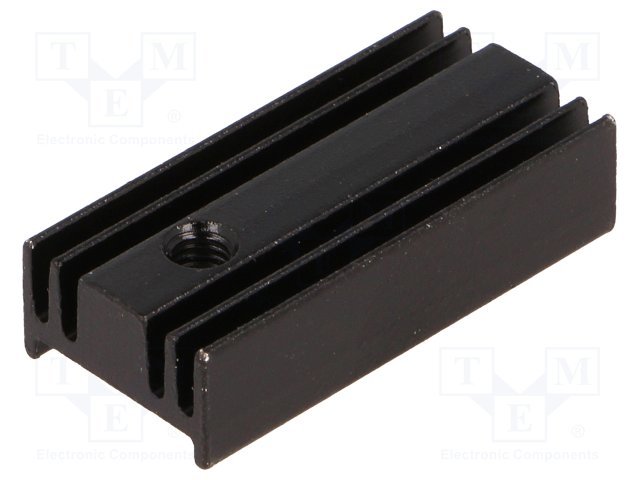 Radiators 12x26x7mm, 10K/W, TO220, aluminijs, melna krasa