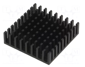 Radiators 35x35x10mm, aluminijs, melna krasa