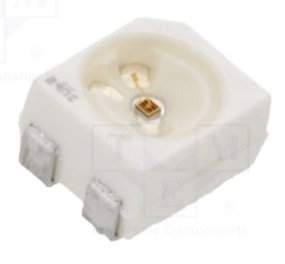 Gaismas diode SMD, sarkans, 3030, PLCC4, 900...2240mcd, 627...639nm, 1.9...2.5V/50mA, 3x3x2.8mm, 120grad., kopējs katods, PLCC4