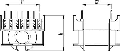 Karkass plastmasas ferītu ķērsai ETD49