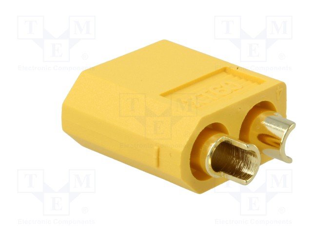 2Pin, XT60, "papa", 500V, 30A, lodejama PCB, taisns