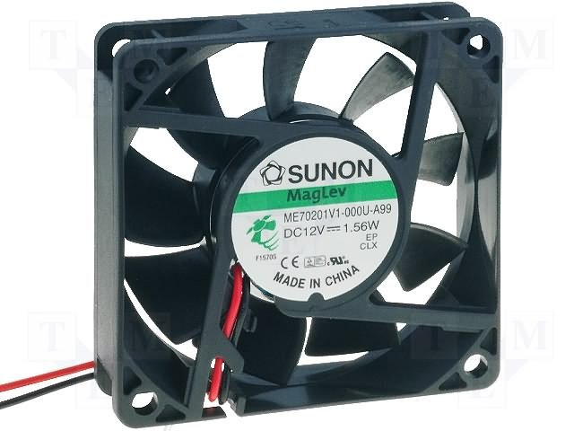 70x70x20mm, DC12V, MagLev, 49m3/h, 33dBA, 3200prm, 1.56W, Ventilators
