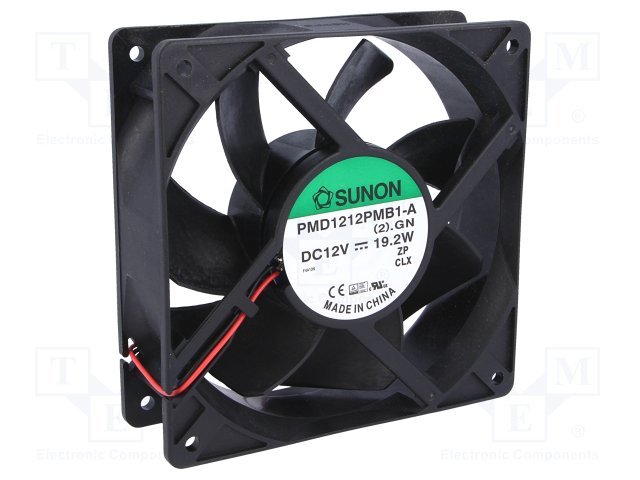 120x120x38mm, DC12V, ritgultnis, 322.8m3/h, 54db, 4200RPM, 19.2W, Ventilators