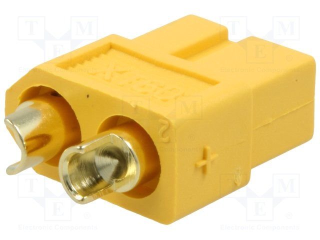 2Pin, XT60, "mama", 500V, 30A, lodejama PCB, taisns