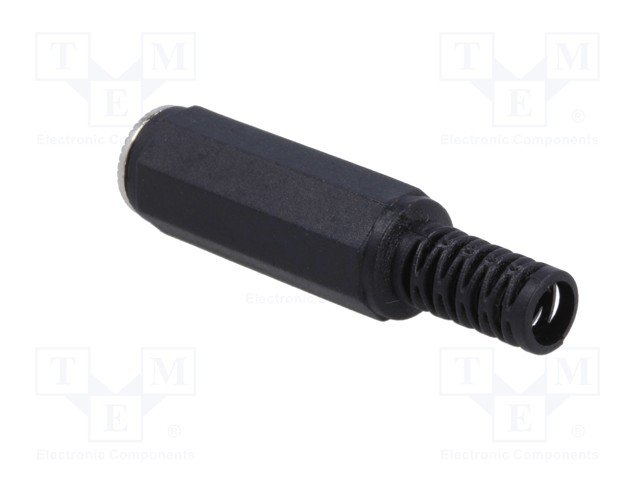 3.5mm ligzda, mono, plastmasas, uz vadu, ar amortizatoru, NINIGI