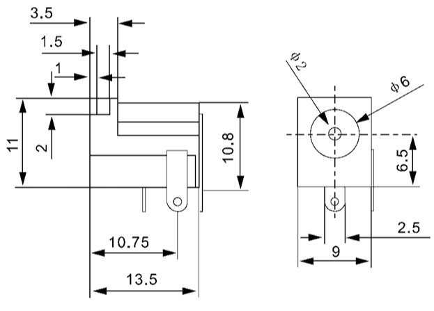 2.1*5.5mm, ligzda, vadam, on/off, 2A/12VDC, NINIGI
