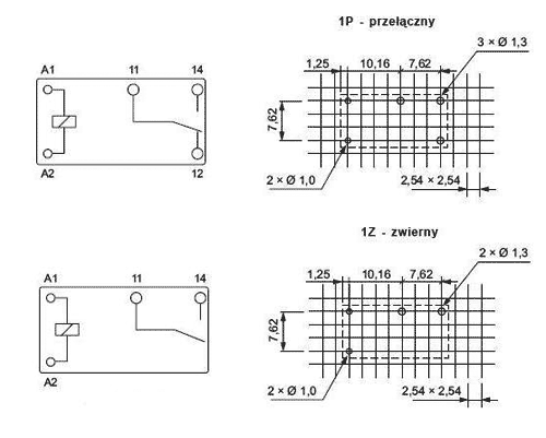Relejs DC12V, SPDT, 5A/250VAC, 5A/30VDC, 720R(17mA), IP64, viens kontakts uz pārslēgšanu, 20x10.7x10mm, RELPOL => PE514012