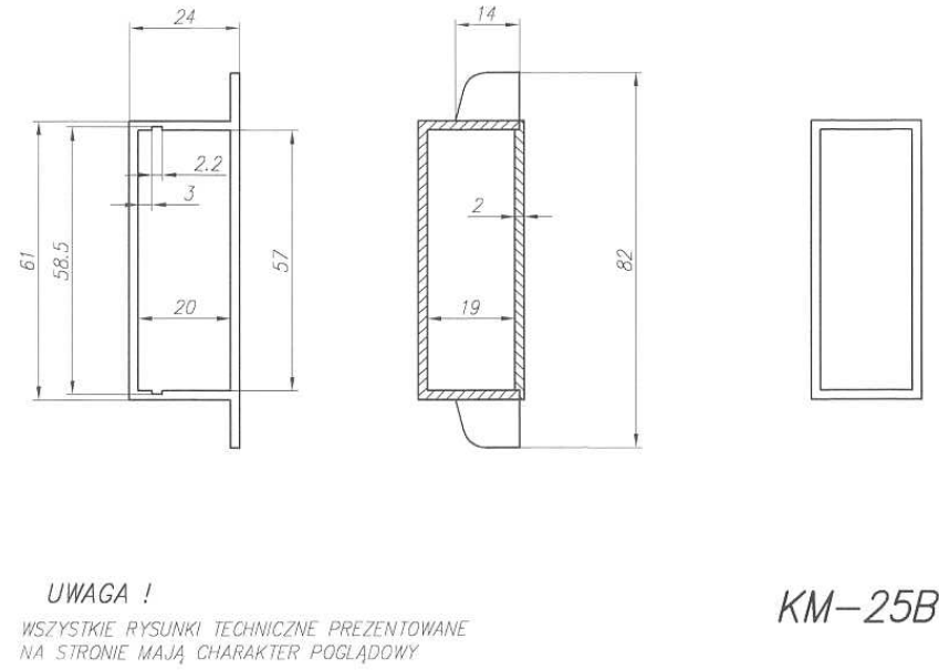 Plastmasas korpuss, 60x25x30mm, ABS, baltā krasa, ar piestiprinājumiem