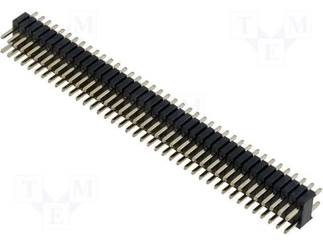 1.27mm 2x40pin štekers, starprindu solis, 2.54mm
