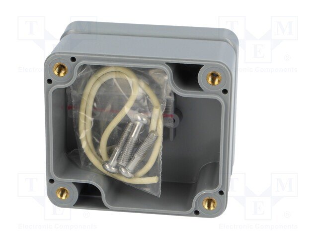 Plastmasas korpuss, 58x64x35mm, IP65, ABS, pelēkā krasa