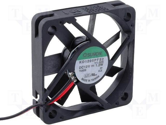 50x50x10mm, DC12V, slīdgultnis, 18.59m3/h, 25.6dBA, 4700RPM, 1.11W, Ventilators