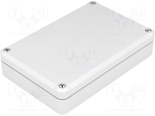 Plastmasas korpuss, 80x120x27mm, IP55, ABS, pelekā krasa