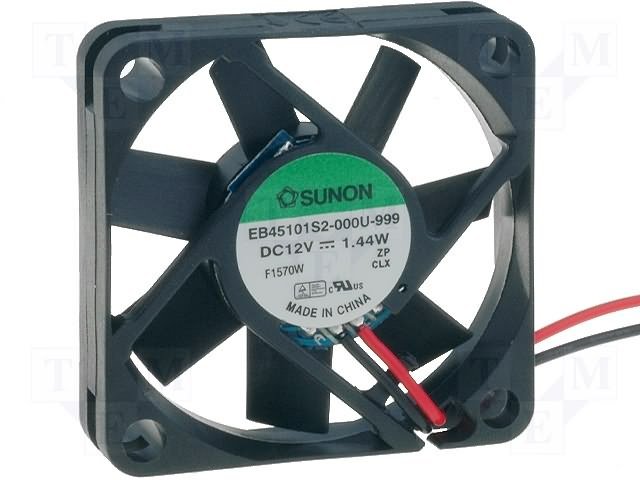 45x45x10mm, DC12V, slīdgultnis, 15.6m3/h, 27dBA, 5000RPM, 1.44W, Ventilators