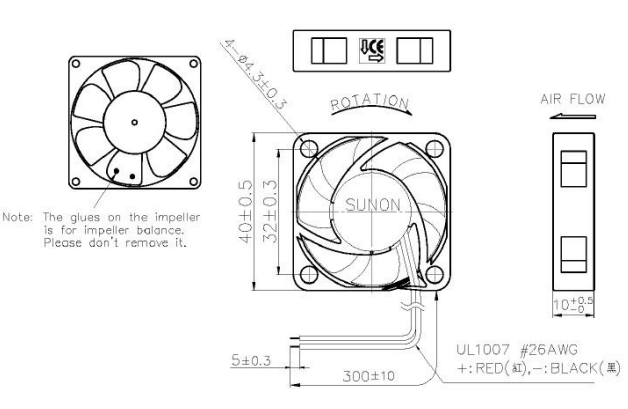 40x40x10mm, DC12V, MagLev,11.89m3/h, 20.6dB, 5800RPM, 0.58W Ventilators