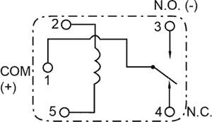 Relejs DC12V, SPDT, 25A/14VDC, 240R(50mA), viens kontakts uz pārslēgšanu, 15.5x12.1x13.7mm, FUJITSU