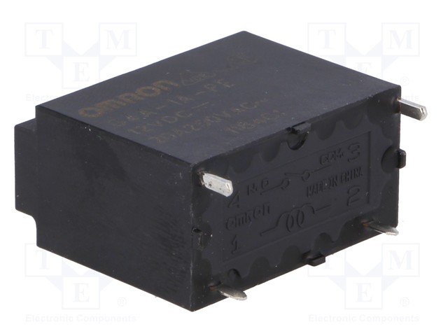 Relejs DC12V, SPST-NO, 20A/250VAC, 15A/30VDC, 160R(75mA), viens kontakts uz sasslēgšanu, 30.5x16x23.5mm, OMRON