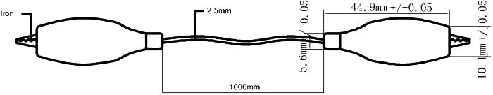 Savienotājvadi 2 krokodili/2 krokodili, (2gab. melns/sarkans), 1m