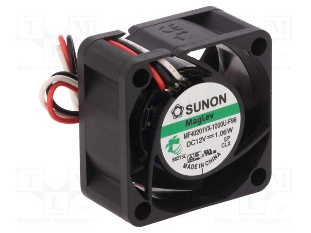 40x40x20mm, DC12V, MagLev, 18.25m3/h, 27.5dBA, 8000RPM, 0.96W, Tips R, Ventilators ar deveju