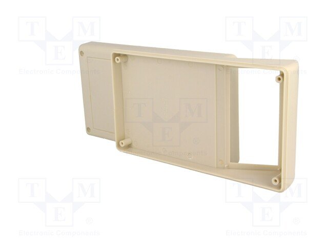 Plastmasas korpuss, 104x190x62/34mm, ABS, pelēkā krasa, ar logu