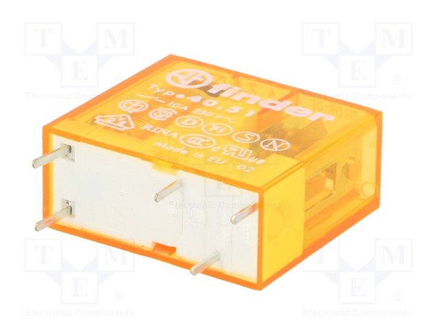 Relejs AC12V, SPDT, 8A/250VAC, 8A/30VDC, 80R(90mA), viens kontakts uz pārslēgšanu, 29x12.4x25mm, FINDER