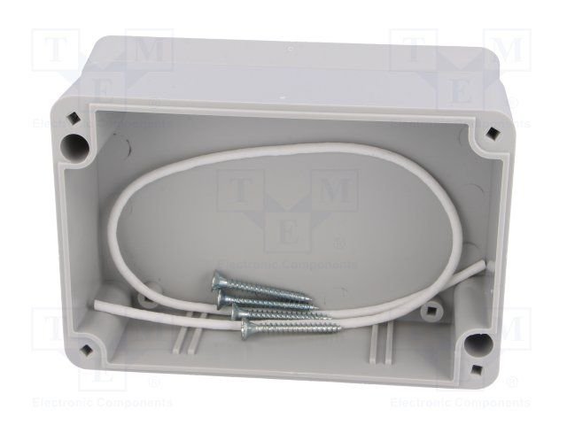 Plastmasas korpuss, 78.2x118.2x54.8mm, IP65, polistirens, pelēkā krasa