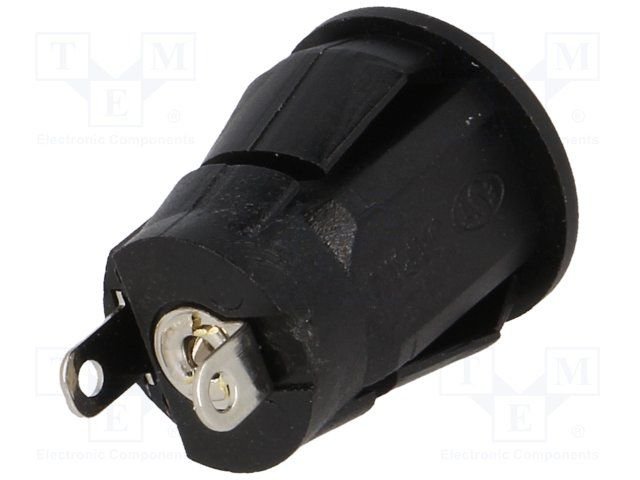 2.5*5.5mm, ligzda, ar sprūdiem (dia. 10.8mm), plastmasas, vadam, 1A/12VDC, LUMBERG