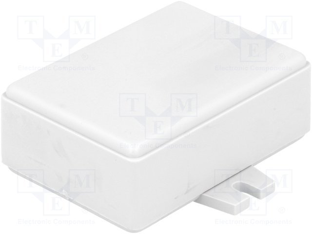 Plastmasas korpuss, 48x68x26mm, ABS, baltā krasa, ar piestiprinājumiem