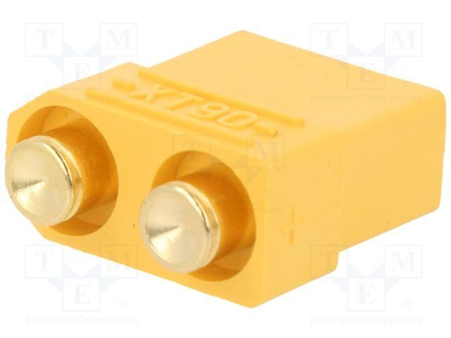 2Pin, XT90, "mama", 500V, 40A, lodejama PCB, taisns