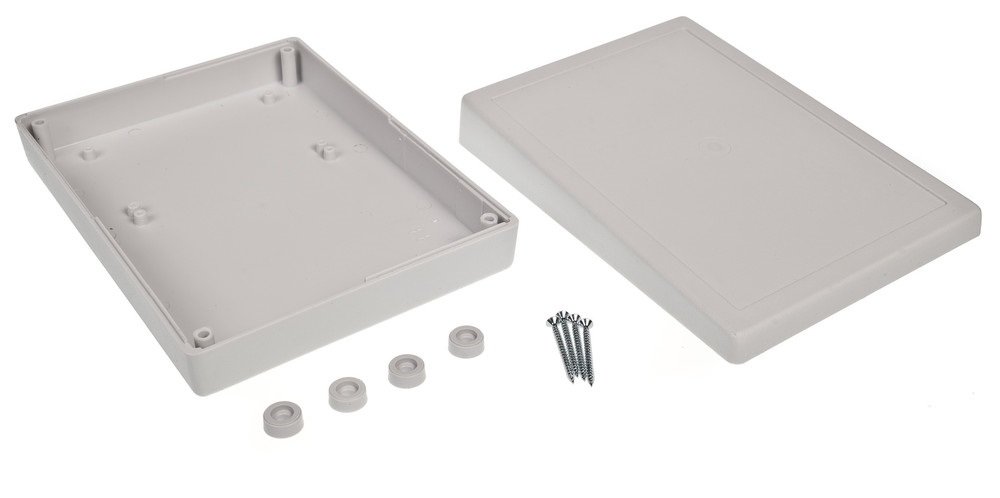 Plastmasas korpuss, 140x190x49/37mm, polistirens, pelekā krasa