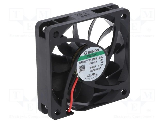 60x60x15mm, DC12V, MagLev, 29.88m3/h, 21.3db, 3000rpm, 0.58W, Ventilators