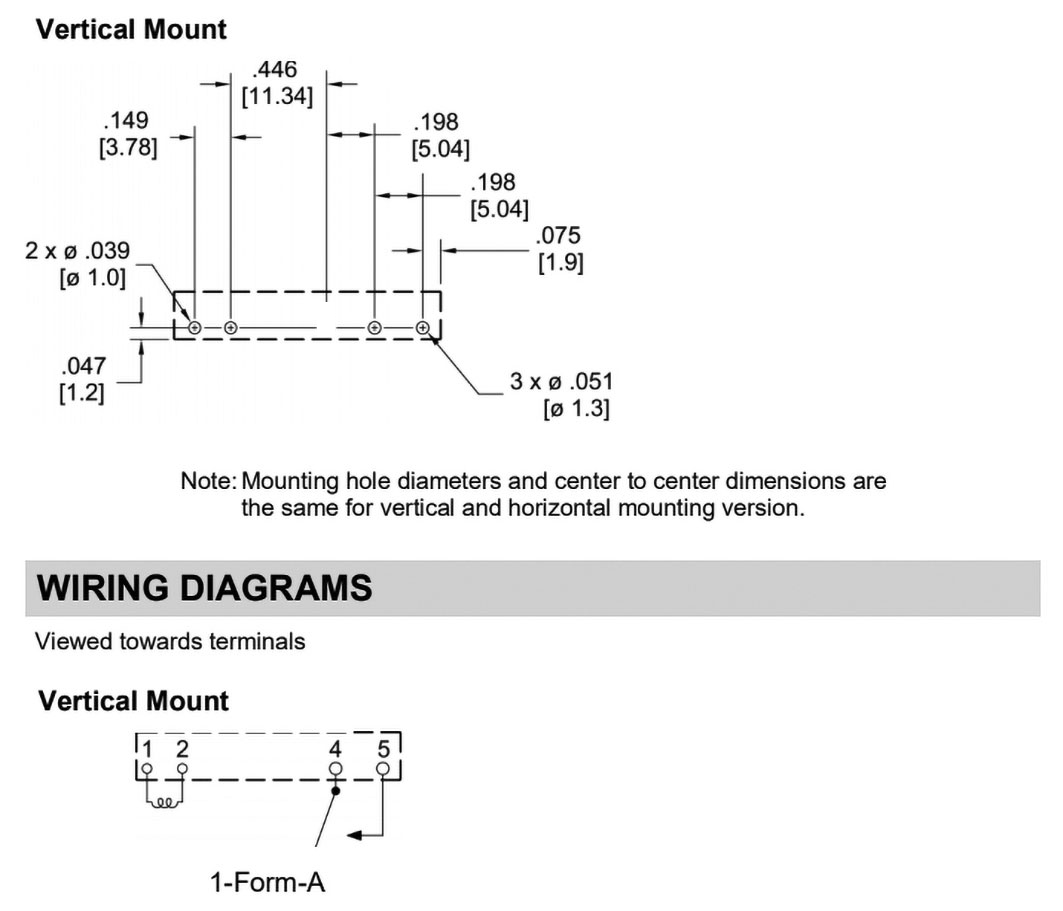 Relejs DC12V, SPST-NO, 6A/250VAC, 6A/30VDC, 848R(14mA), IP64, viens kontakts uz pārslēgšanu, 28x5x15mm, ZETTLER