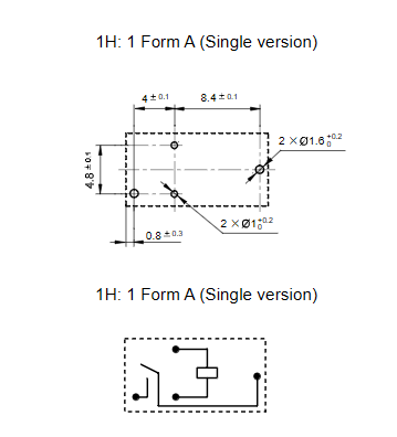 Relejs 12VDC, SPST-NO, 25A/12VDC, 225R(53mA), viens kontakts uz saslēgšanu, 14x7.2x14.2mm, HONGFA RELAY