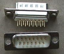 15PIN D-SUB, štekers, gold, PCB type