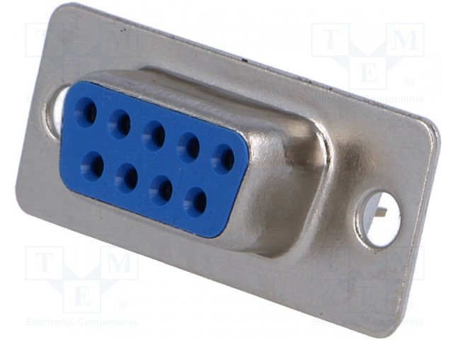 9PIN D-SUB, ligzda, gold, PCB type, taisns