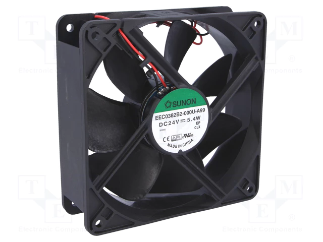 120x120x38mm, DC24V, ritgultnis, 197.2m3/h, 44dBA, 2600rpm, 5.4W, Ventilators