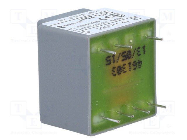 Transformators 220V=>6V, 83mA, 0.5VA, 22x24x19mm